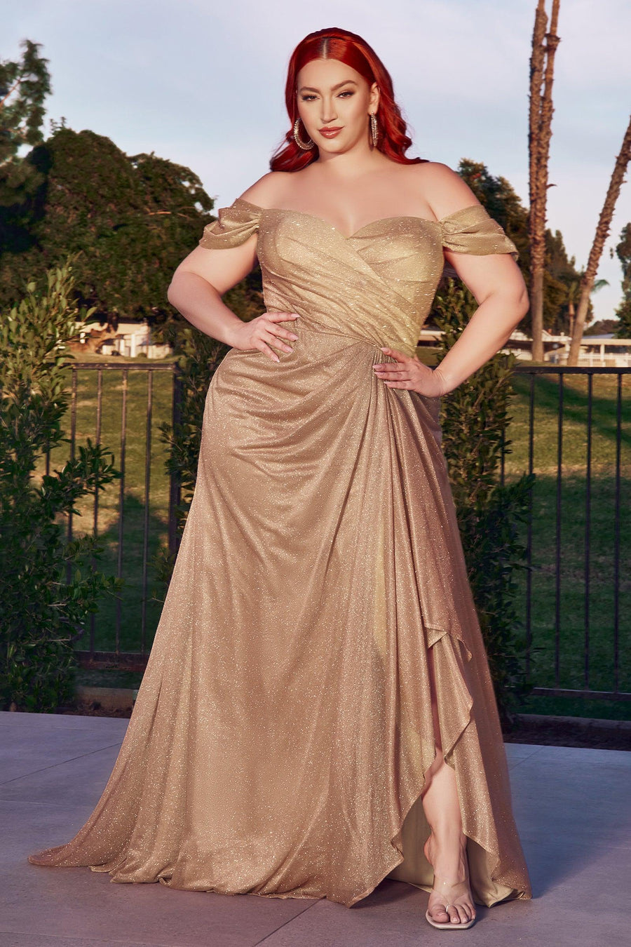 Champagne Champagne 6 Cinderella Divine CD878C Plus Size Long Formal Dress  Sale for $64.99 – The Dress Outlet