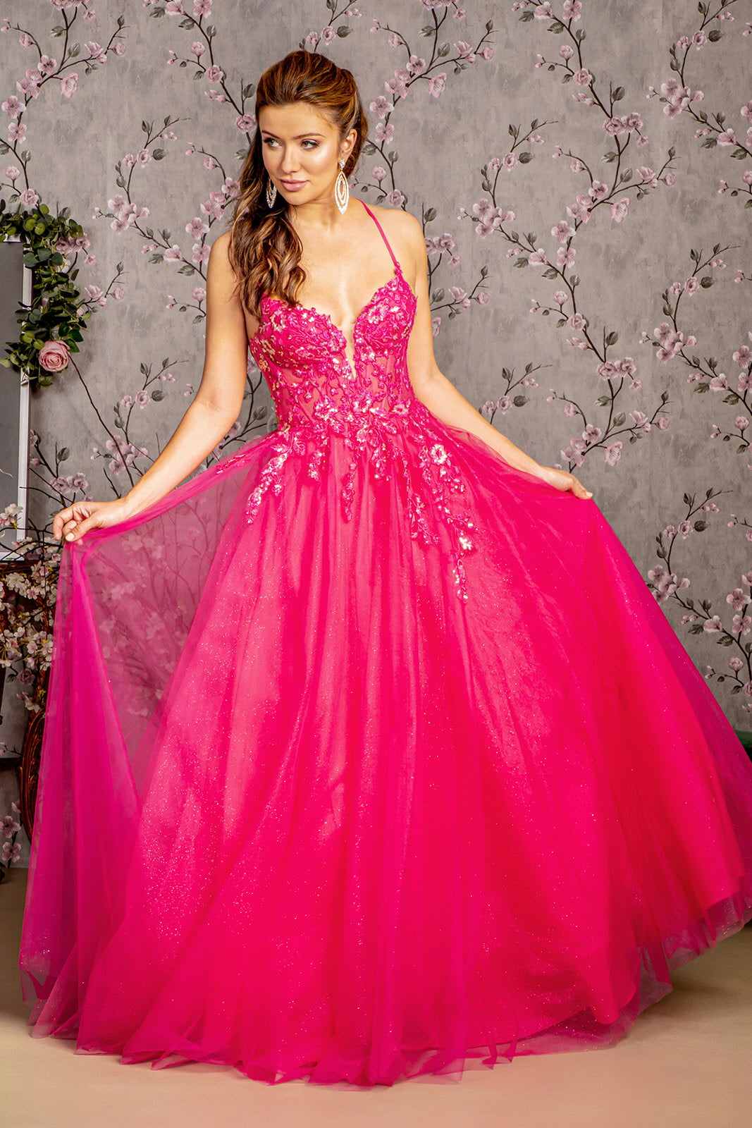 Hot Pink Prom Long Sequin Glitter Formal Dress for $251.0 – The Dress Outlet