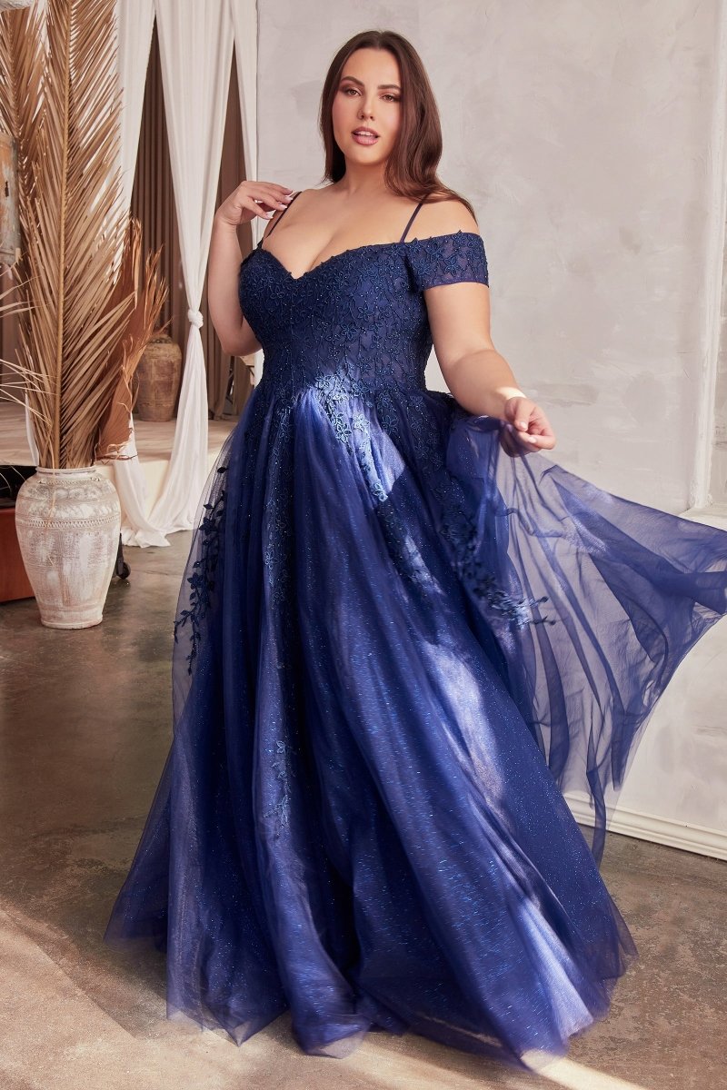 Navy Cinderella Divine C154C Long A Line Plus Size Formal Prom Dress for  $249.0 – The Dress Outlet