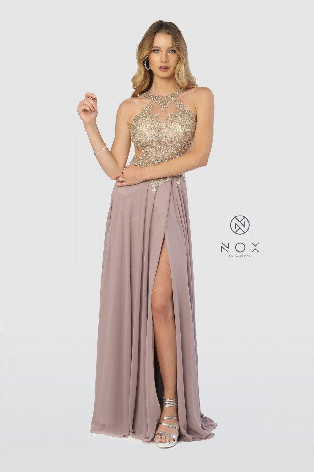 Tan hot sale evening dress