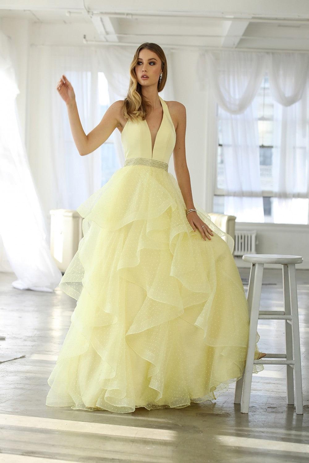 lemon prom dress