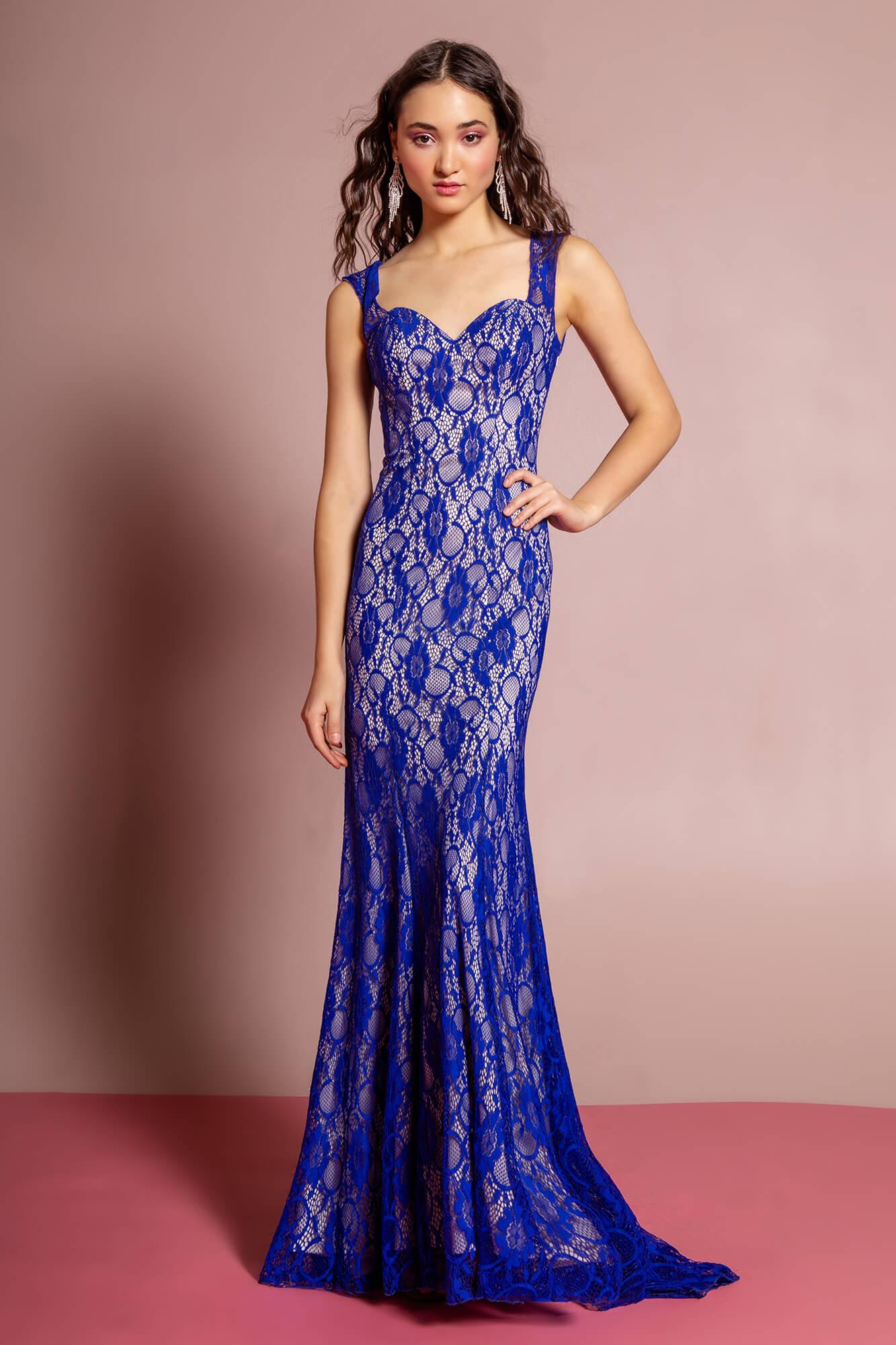 Prom Sleeveless Long Formal Evening Lace Dress