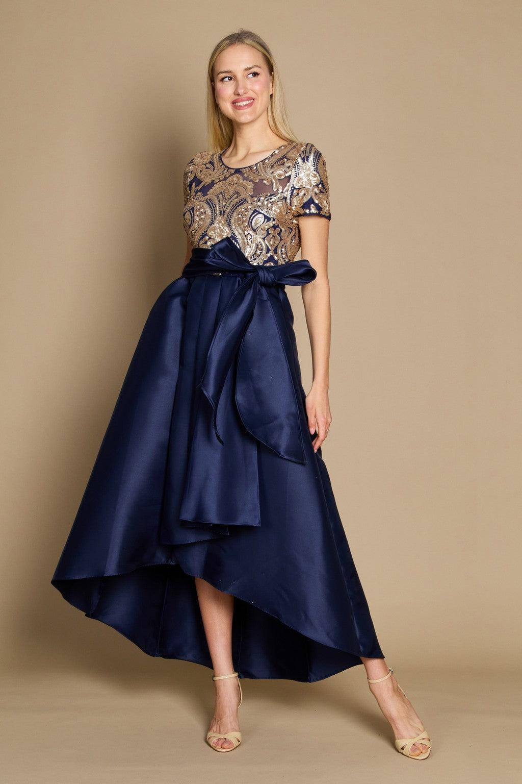 Navy R&M Richards 5492 High Low Mother Of The Bride Gown for $46.99 – The  Dress Outlet
