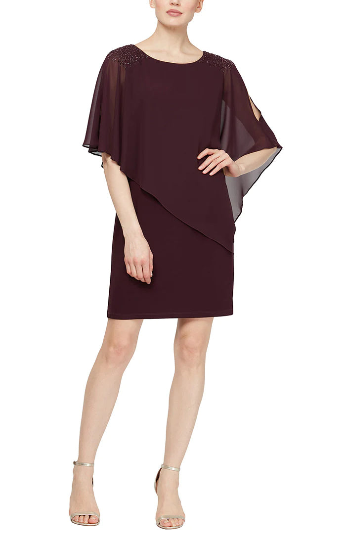 aubergine cocktail dress