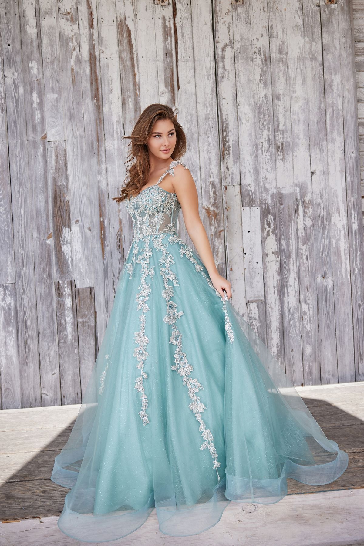 Sage Colette CL5165 Glitter Prom Long Applique Formal Dress for $642.95 –  The Dress Outlet