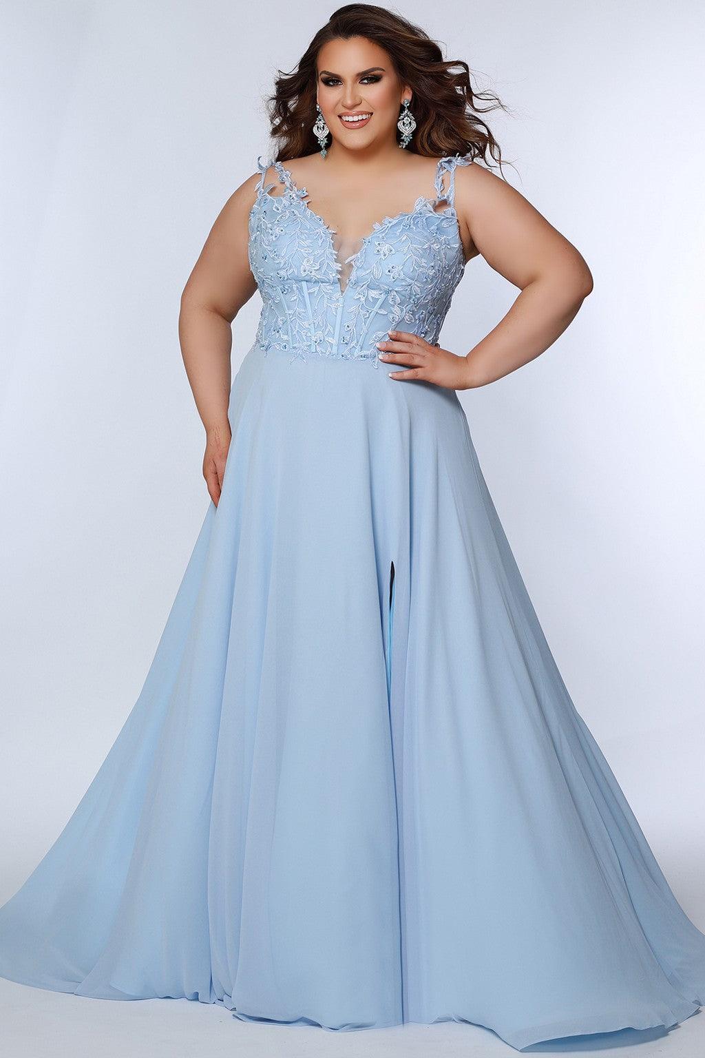 Bluejay Sydneys Closet SC7351 Long Plus Size Formal Chiffon Prom Dress for 398.99 The Dress Outlet