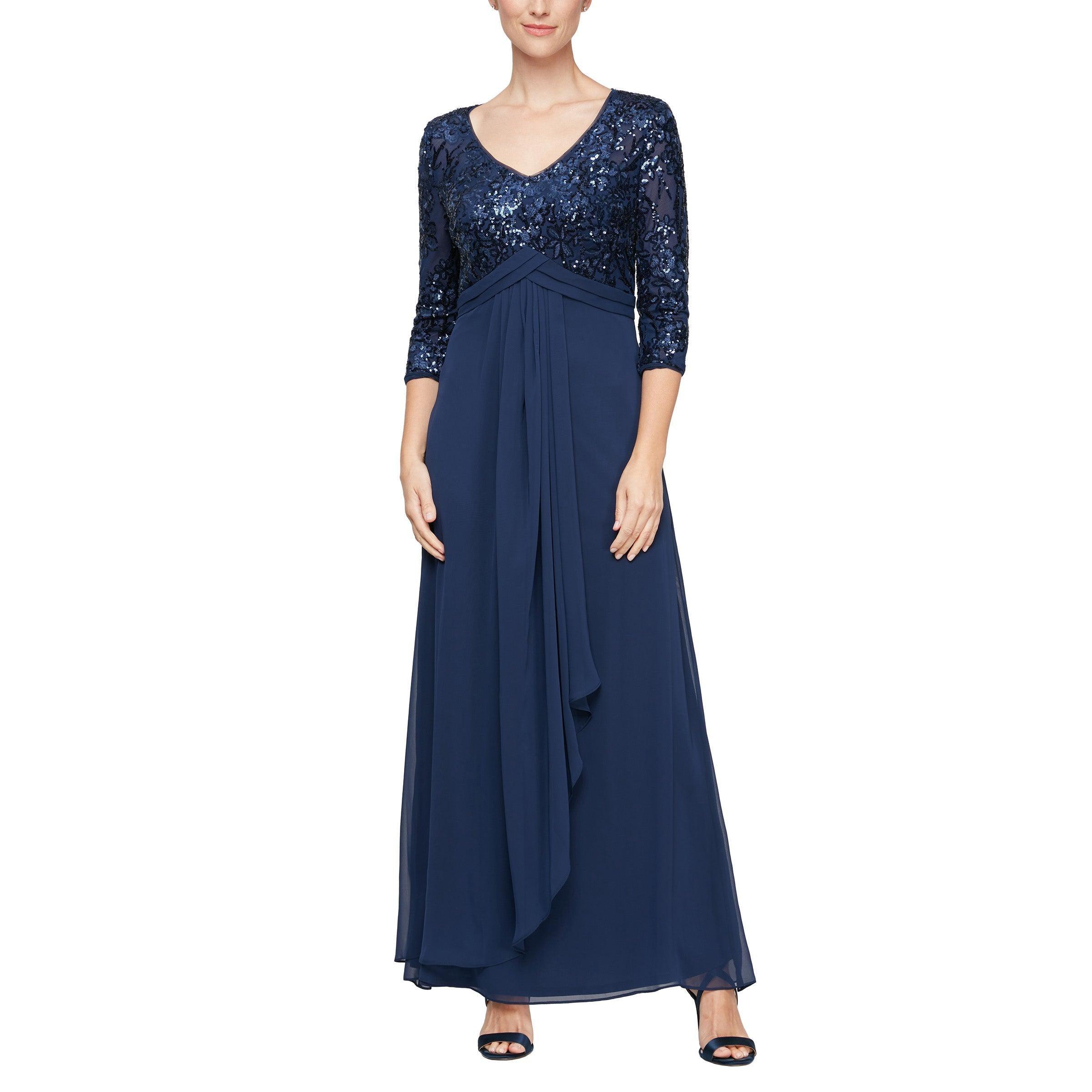 Navy Alex Evenings AE8196784 Formal Long Dress for 239.0 The Dress Outlet