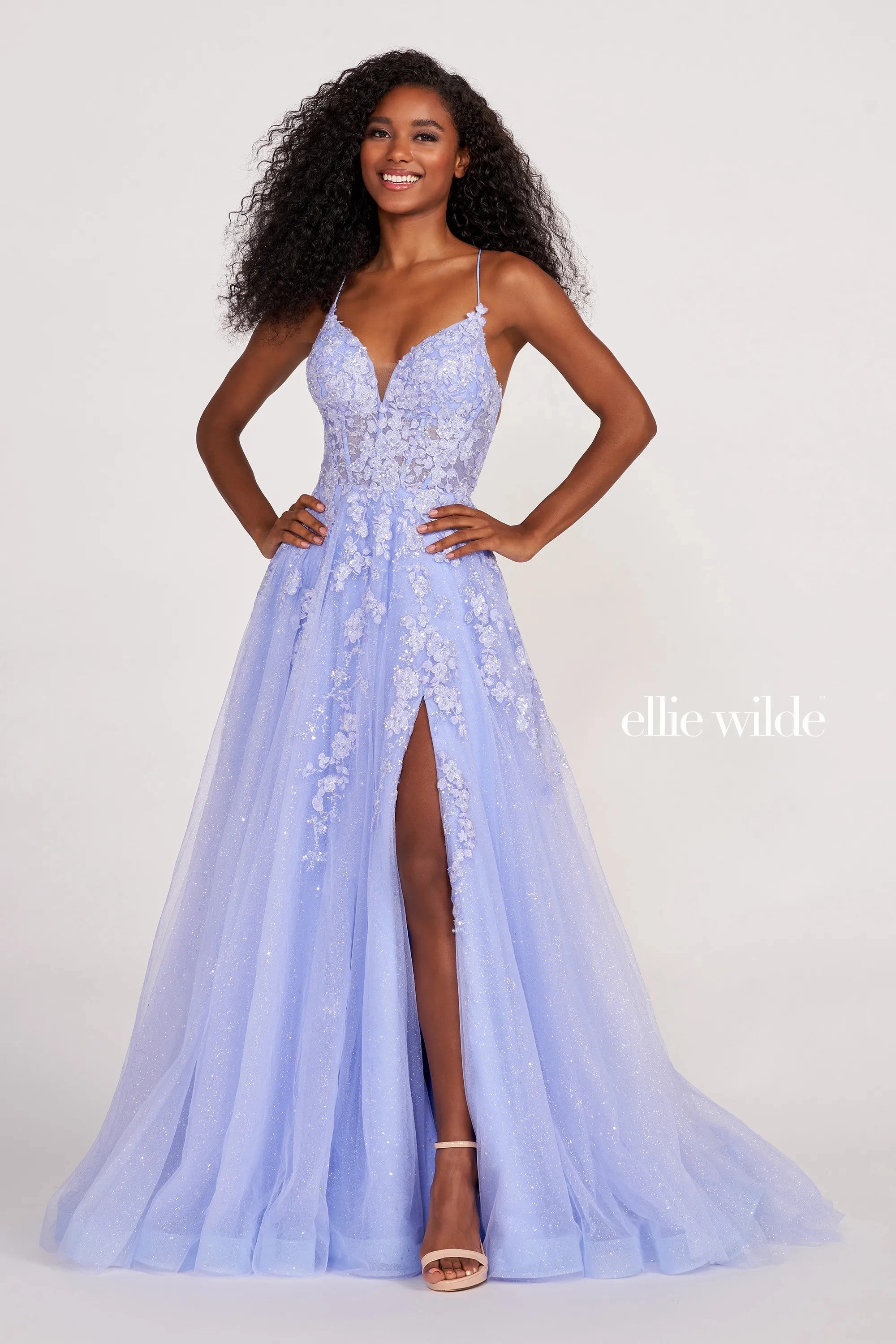 Periwinkle Ellie Wilde EW34053 Long Ball Gown Floral Formal Prom Dress for  $565.95 – The Dress Outlet