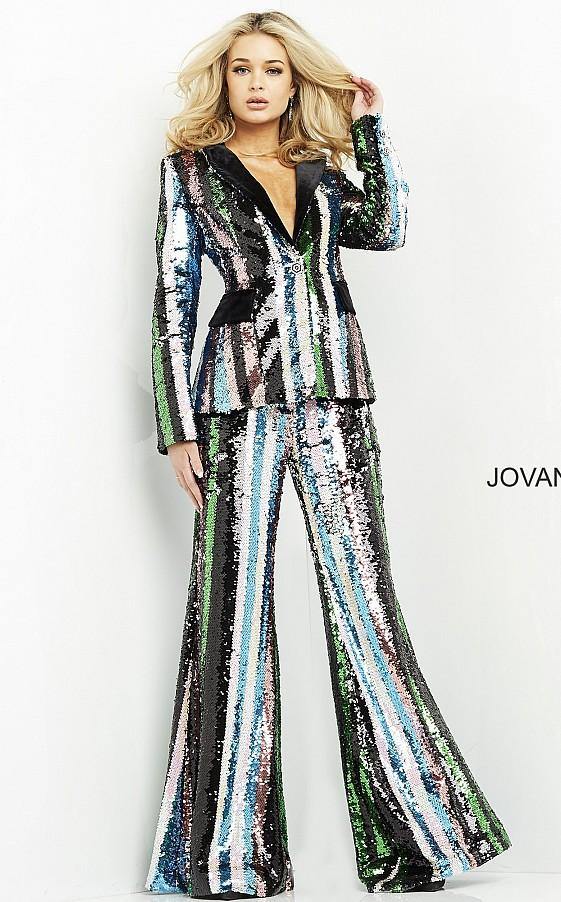 Multi Jovani M02942 Formal Sequins Two Piece Pant Suit for $680.0, – The  Dress Outlet