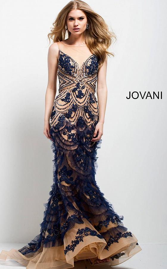 Jovani Black Mermaid Prom Dress