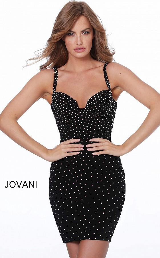 Jovani Black Velvet Dress