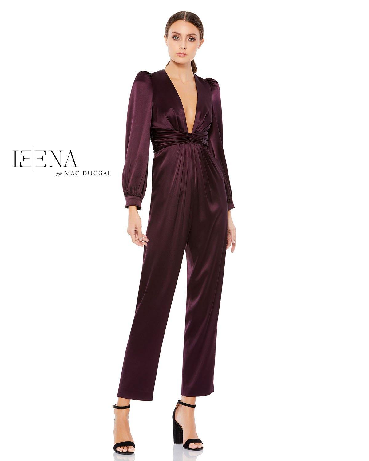 Plum Mac Duggal 2647 Long Sleeve Formal Jumpsuit for $179.0 – The Dress  Outlet
