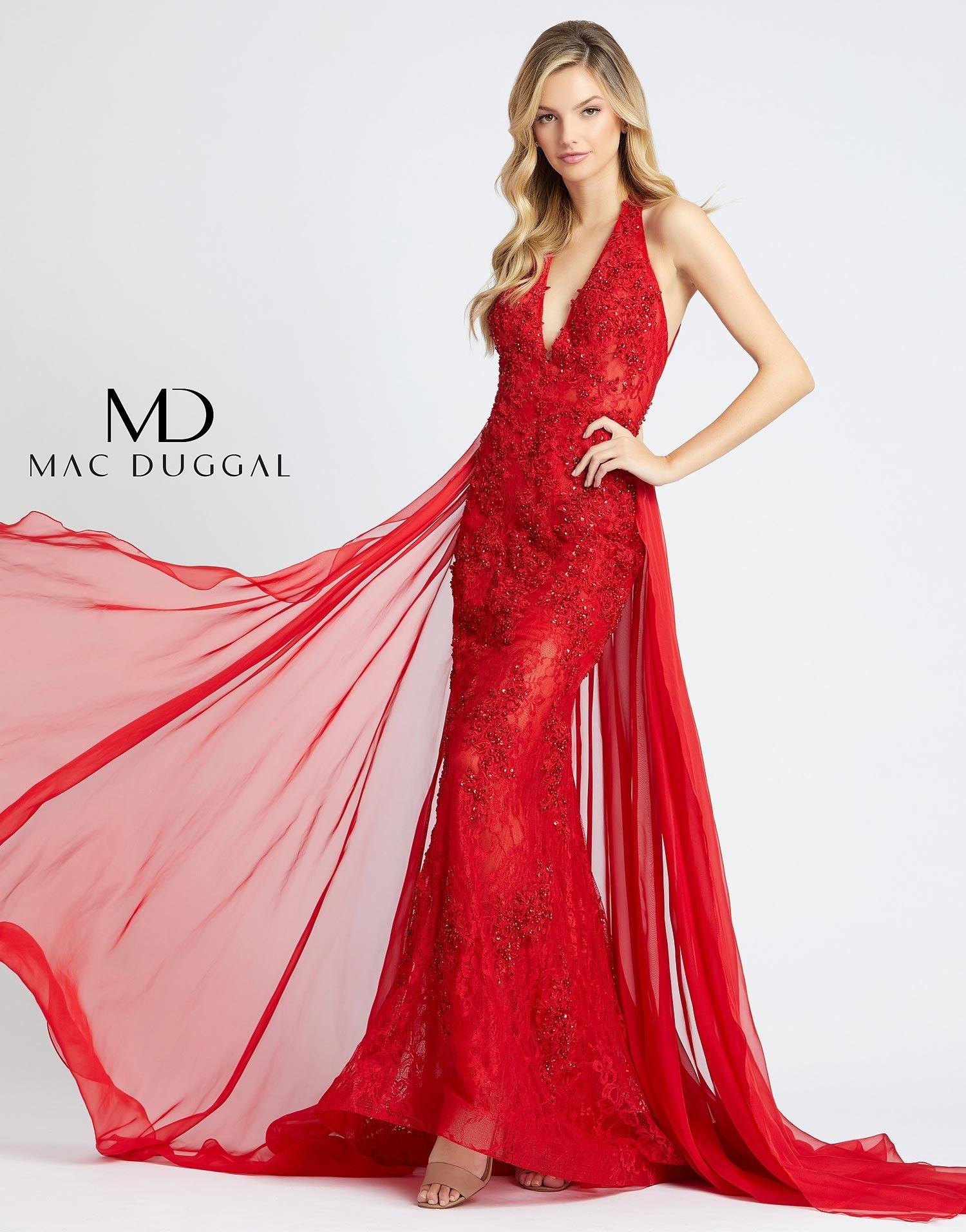 Mac Duggal Red Prom Dress