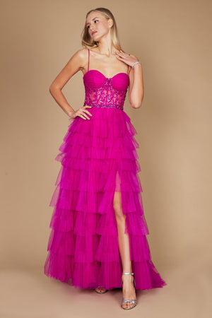 Long Layered Prom Dress