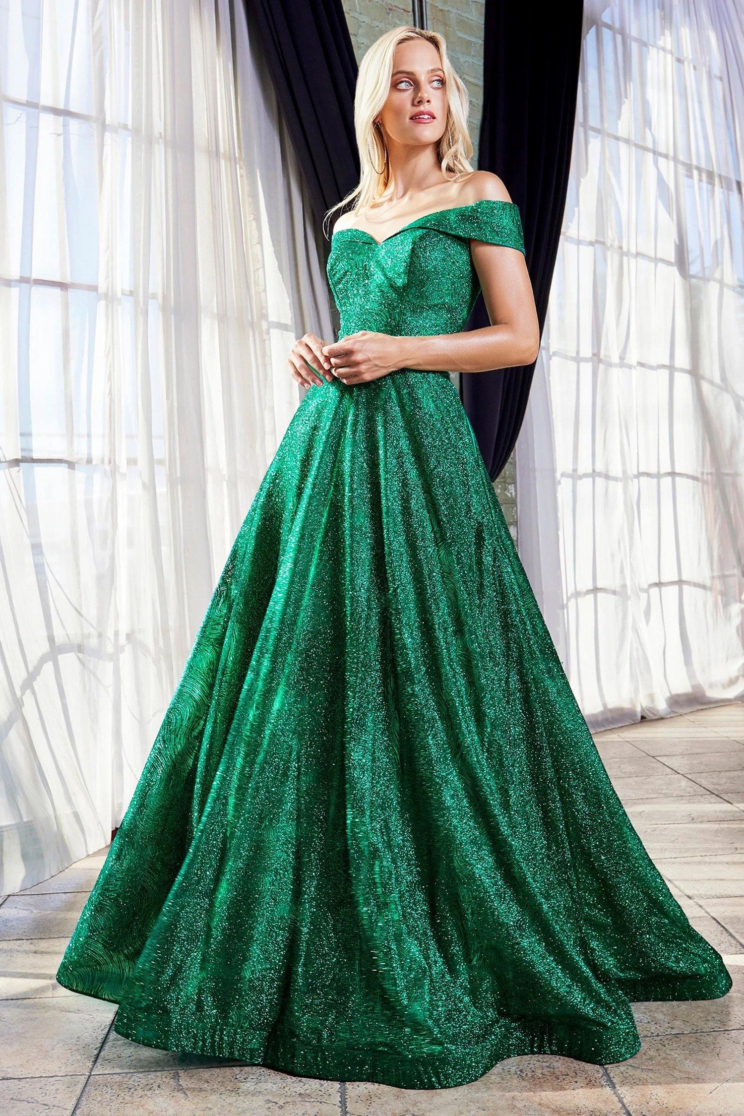 Emerald Cinderella Divine CD7488 Long Formal Plus Size Convertible