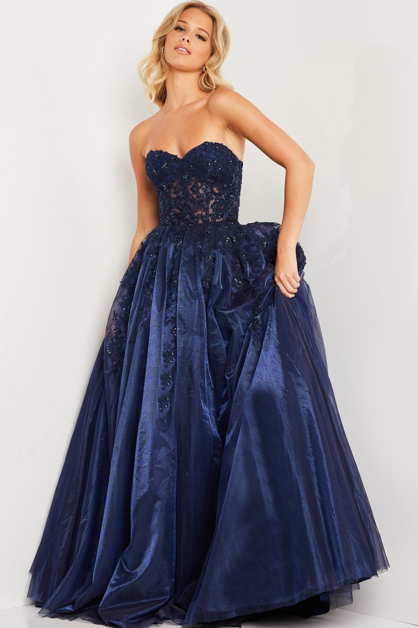 Prom Dresses Jovani 00915 Long Prom Ball Gown Navy