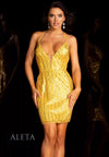 Cocktail Dresses Short Cocktail Glitter Party Dress Yellow