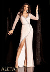 Mother of the Bride Dresses Sequin Long Sleeve Mother of the Bride Formal Dress Ivory