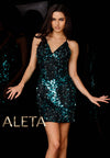 Cocktail Dresses Sequins Fitted Short Cocktail Dress Black Teal