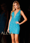 Cocktail Dresses Cocktail Short Beaded Homecoming Dress Denim