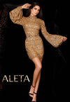 Cocktail Dresses Long Sleeve Cocktail Short Homecoming Sequin Dress Gold