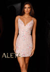 Cocktail Dresses Floral Sequin Cocktail Short Homecoming Dress Blush