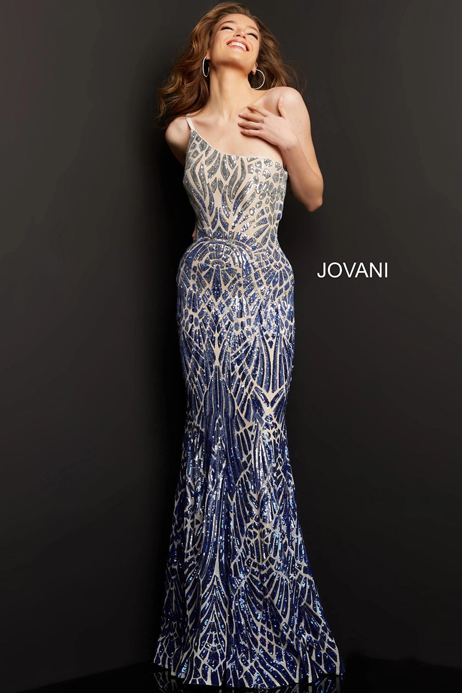 Jovani 06469 One Shoulder Formal Long Prom Gown