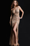 Prom Dresses Sleeveless Beaded Prom Dress Gold/Silver