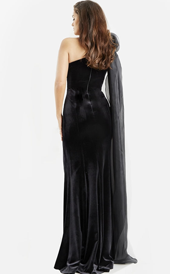 Formal Dresses Long Formal Evening Cape Dress Black