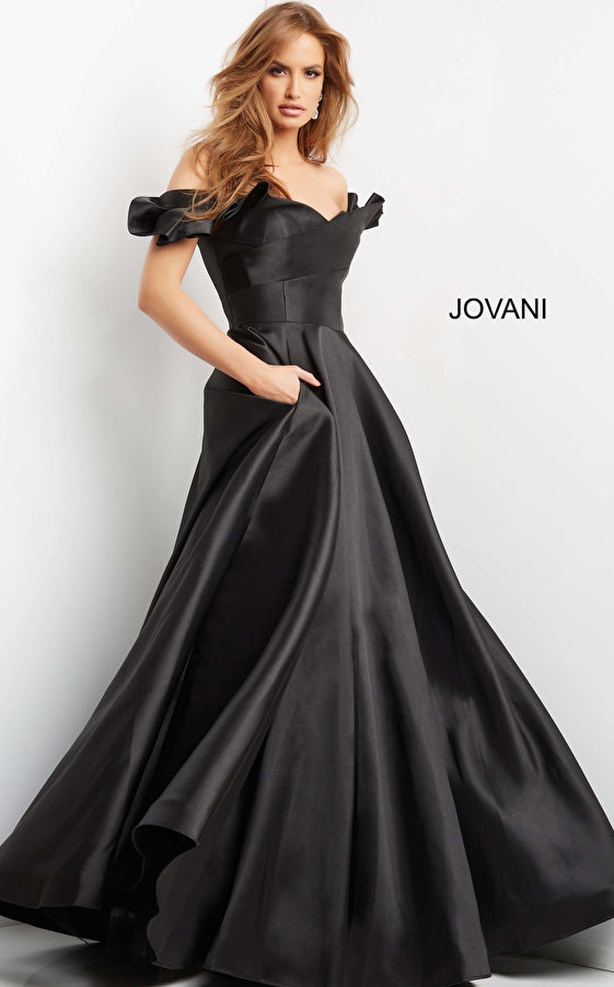 Formal Dresses Off the Shoulder Evening Ball Gown Black