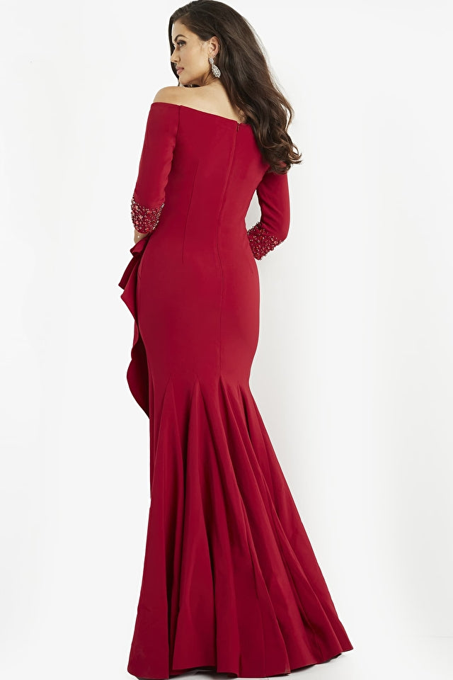 Formal Dresses Off the Shoulder Long Formal Dress Cranberry