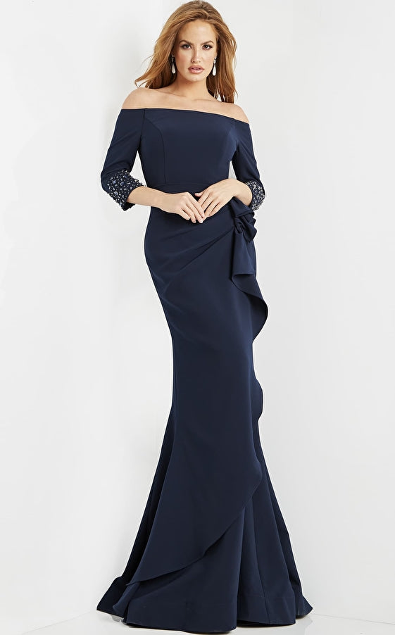 Formal Dresses Off the Shoulder Long Formal Dress Navy