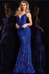 Prom Dresses Long Spaghetti Strap Fitted Prom Gown Royal