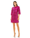 Cocktail Dresses Floral Sequin Short Cocktail Dress Hot Pink