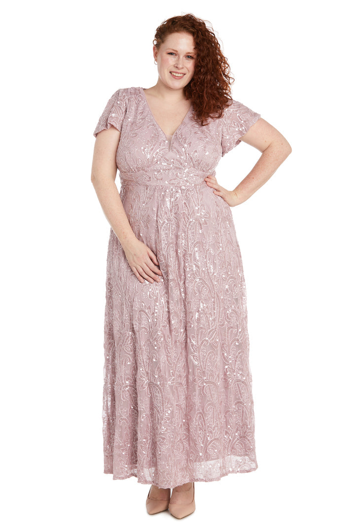 Plus Size Dresses Long Sequin Plus Size Mother of the Bride Dress Rose