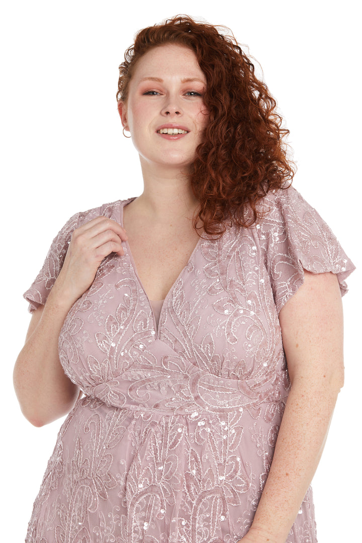 Plus Size Dresses Long Sequin Plus Size Mother of the Bride Dress Rose