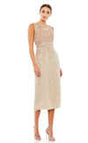 Cocktail Dresses Beaded Formal Fitted Midi Dress Nude