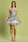 Cocktail Dresses Homecoming Short Sequin Applique Prom Dress Silver