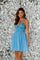 Cocktail Dresses Short Fitted Cocktail Beaded Dress Bright Sky