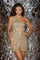 Cocktail Dresses Short Cocktail Sequin Bow Dress Gold