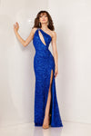 Prom Dresses Cut Out Sequin Formal Prom Long Dress Royal