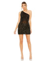 Cocktail Dresses Short Fitted Sequin Beaded Cocktail Mini Dress Black