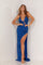 Prom Dresses Sequin Long Formal Prom Illusion Cut Out Dress Royal/Turquoise