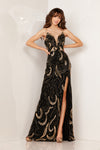 Prom Dresses Sequin Long Formal Prom Fitted Dress Black/Gold