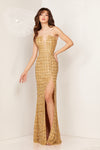 Prom Dresses Formal Long Beaded Prom Dress Gold