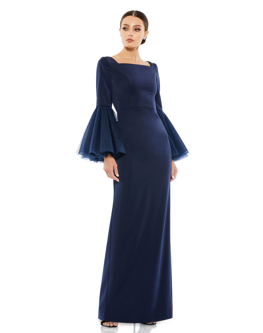 Formal Dresses Long Formal Bell Sleeve Dress Navy