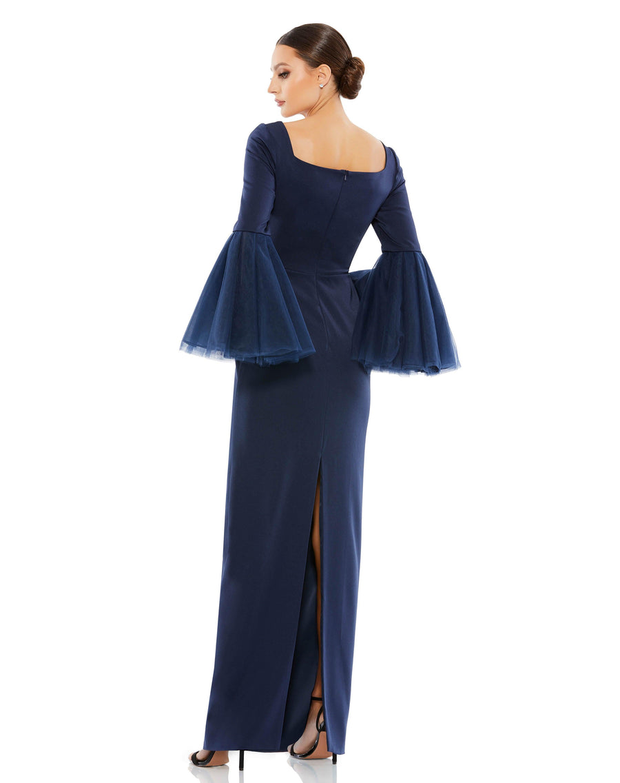 Formal Dresses Long Formal Bell Sleeve Dress Navy