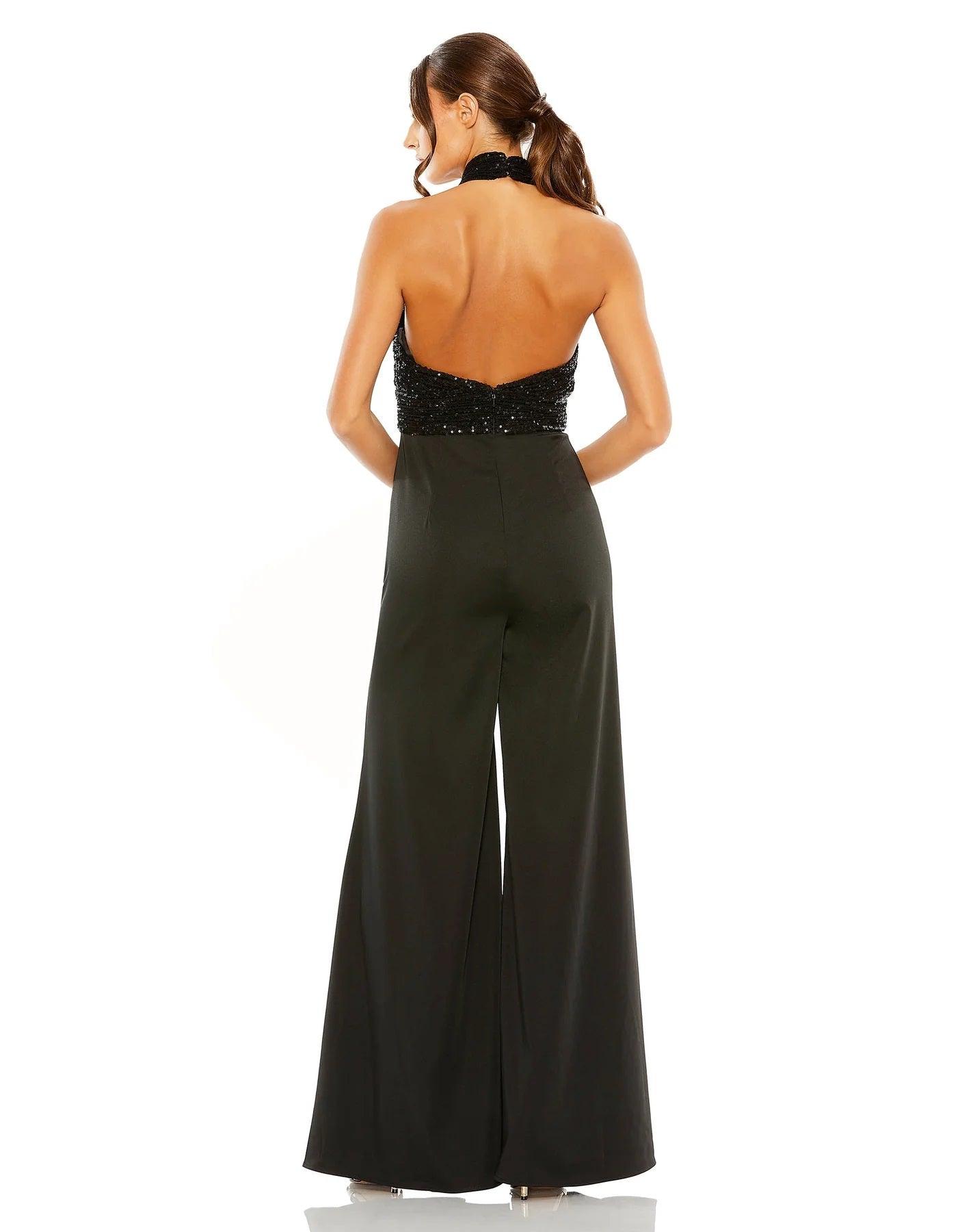 Jumpsuit Long Halter Formal Jumpsuit Black