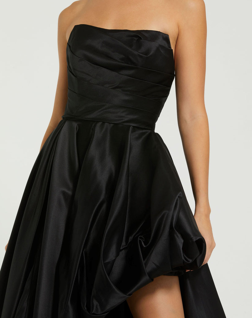 Prom Dresses High Low Strapless Prom Dress Black