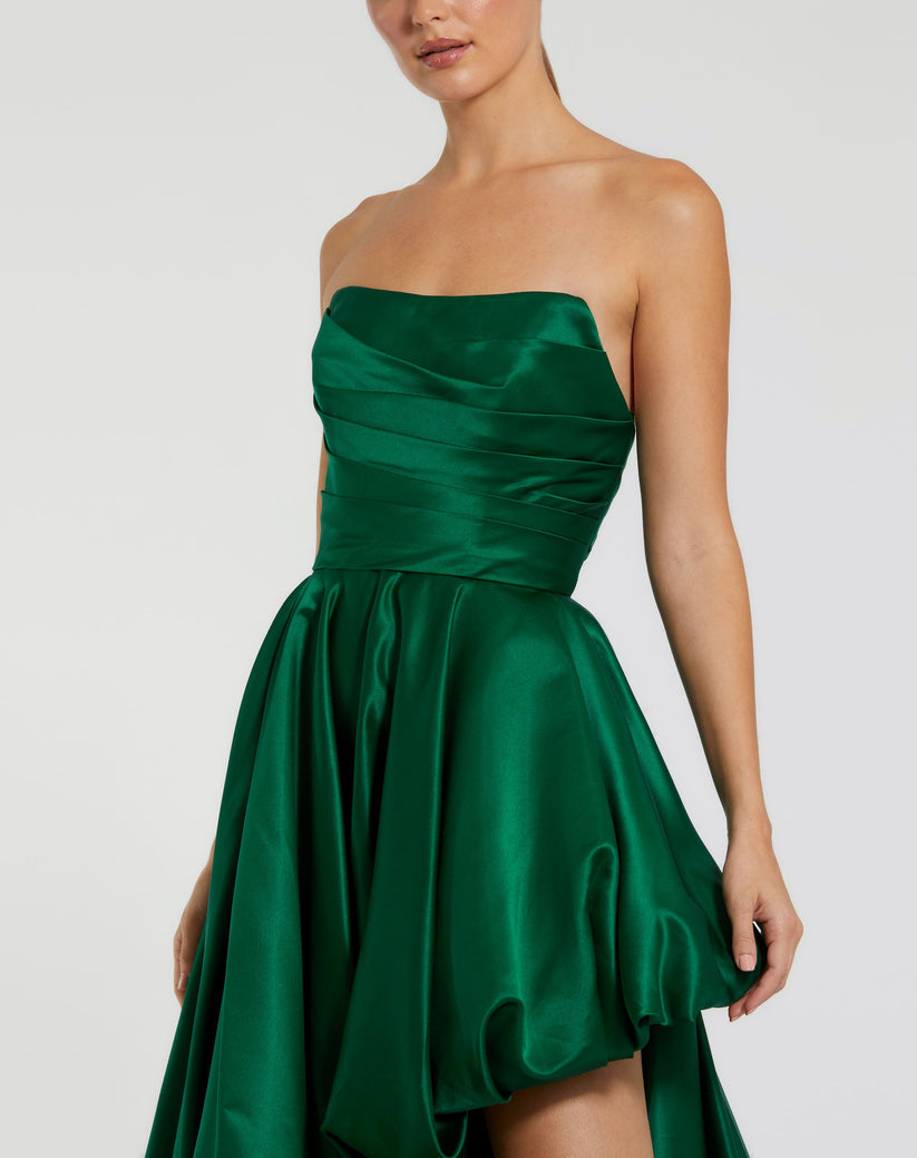 Prom Dresses High Low Strapless Prom Dress Emerald